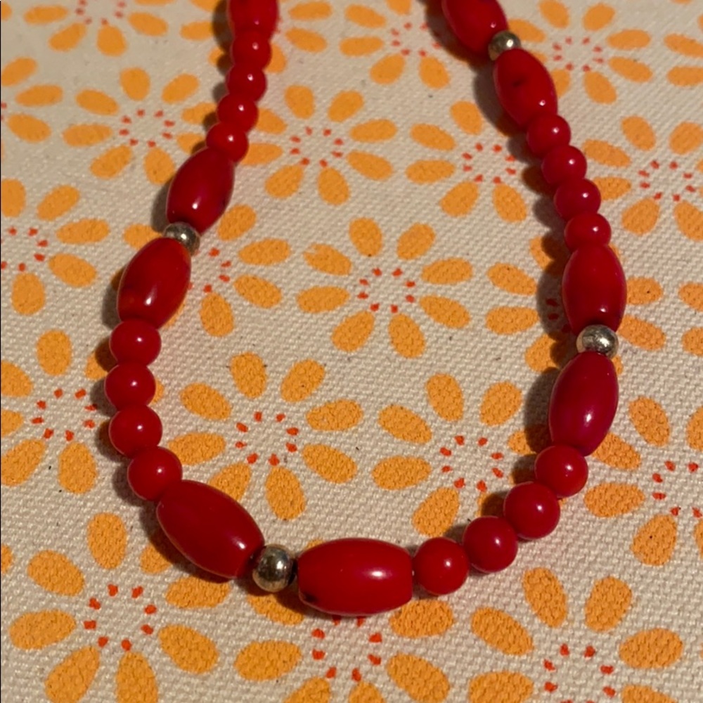 BOGO!! Vintage 925 silver Santa Fe beaded necklace